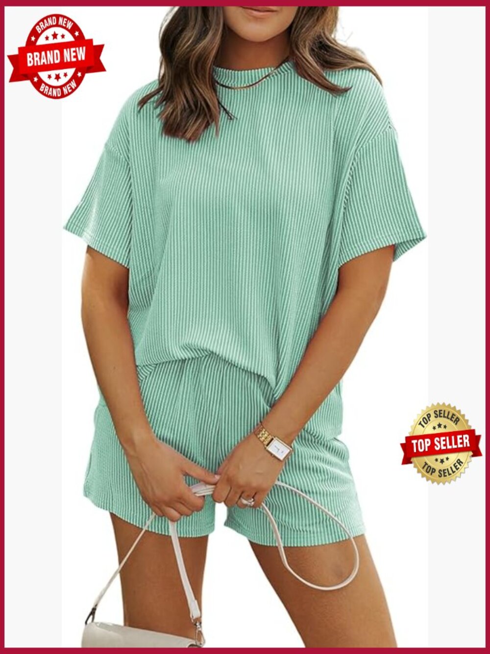 Women 2 Piece Shorts Set Ribbed Loose Lounge Matching Sets